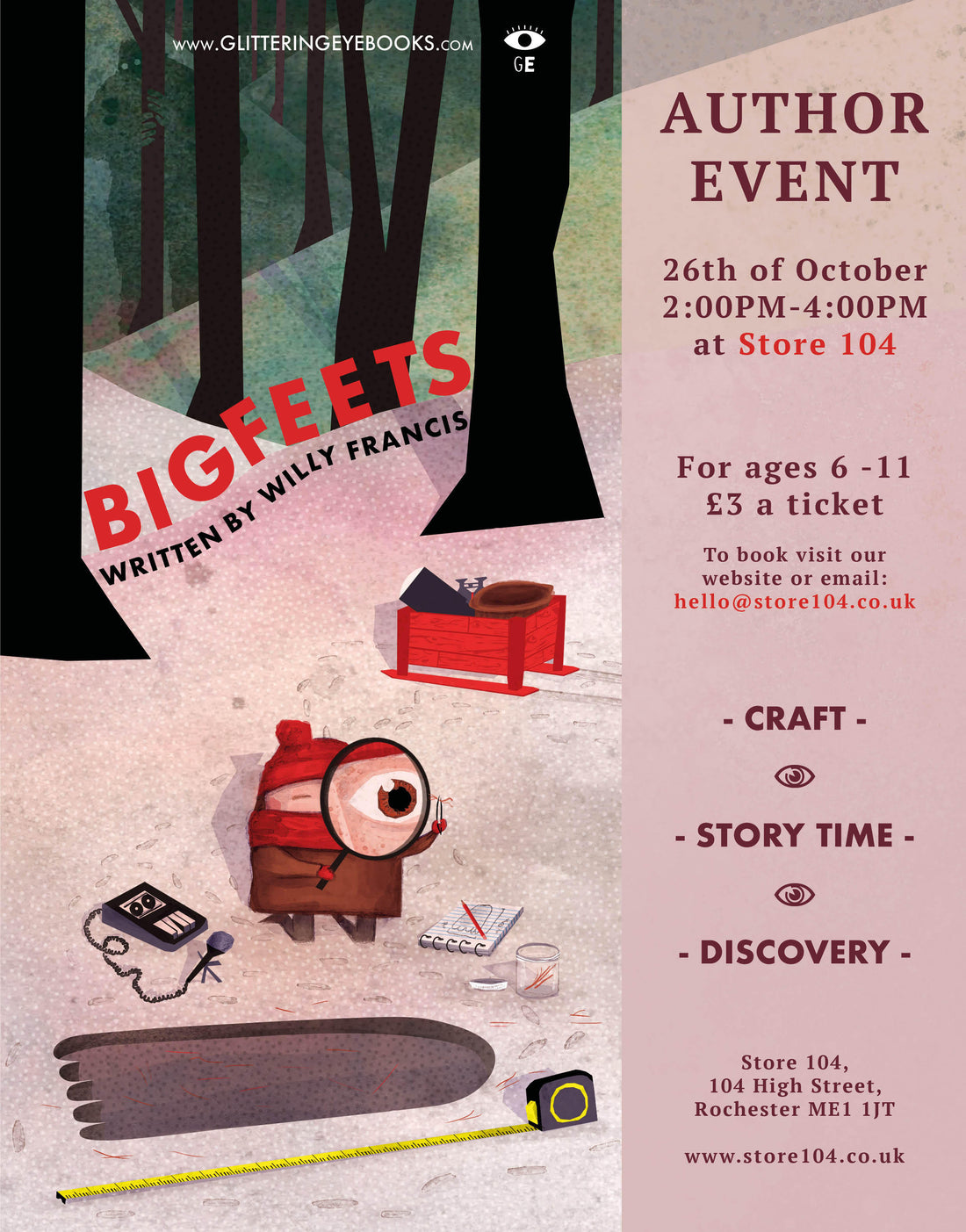 Bigfeets Event with author Willy Francis!